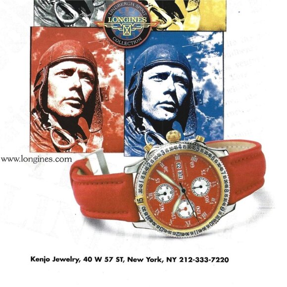 Longines Lindbergh Spirit Collection Mens Watch 1997 Print Ad - Picture 2 of 2